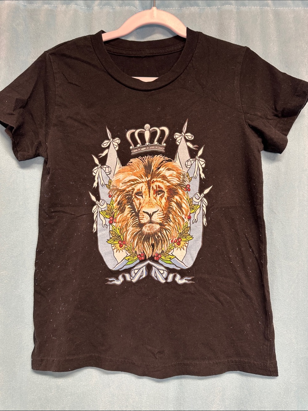 Black Kids' Lion Crown Graphic Tee- The GOAT